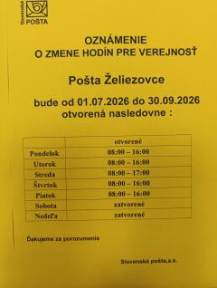 otváracia doba pošty